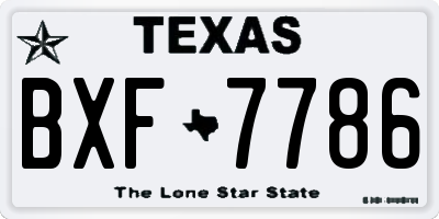 TX license plate BXF7786