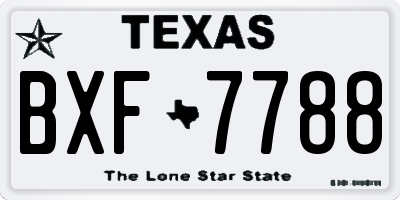 TX license plate BXF7788