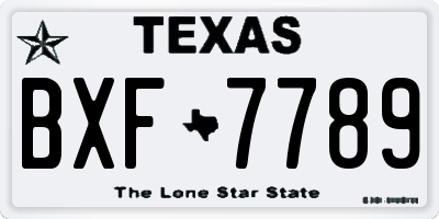 TX license plate BXF7789