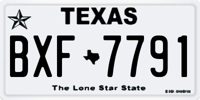 TX license plate BXF7791
