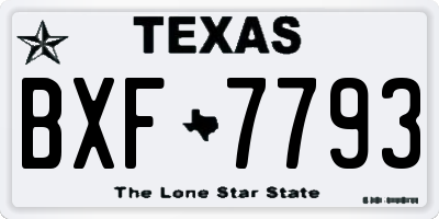 TX license plate BXF7793