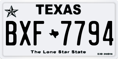 TX license plate BXF7794