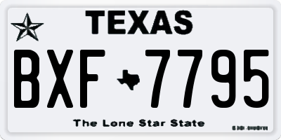 TX license plate BXF7795