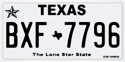 TX license plate BXF7796