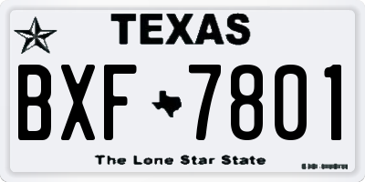 TX license plate BXF7801