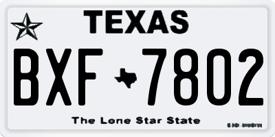 TX license plate BXF7802