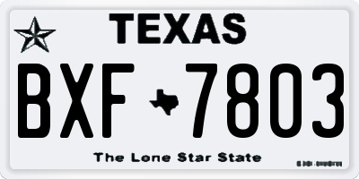 TX license plate BXF7803