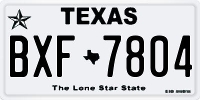 TX license plate BXF7804