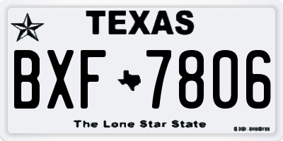 TX license plate BXF7806