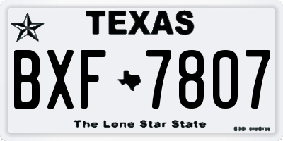 TX license plate BXF7807