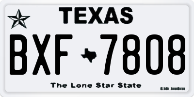 TX license plate BXF7808