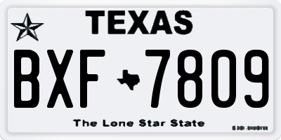 TX license plate BXF7809