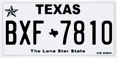 TX license plate BXF7810