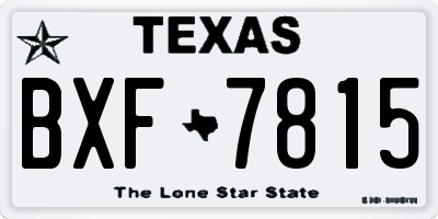 TX license plate BXF7815