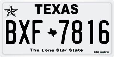 TX license plate BXF7816