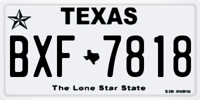TX license plate BXF7818