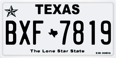 TX license plate BXF7819