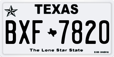 TX license plate BXF7820