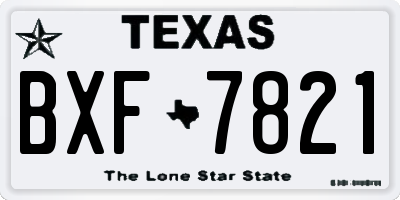 TX license plate BXF7821