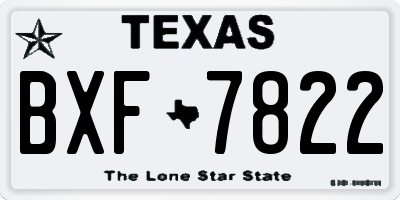 TX license plate BXF7822
