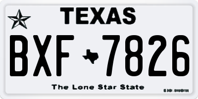 TX license plate BXF7826