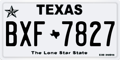 TX license plate BXF7827