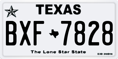 TX license plate BXF7828