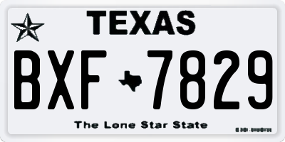 TX license plate BXF7829