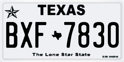 TX license plate BXF7830