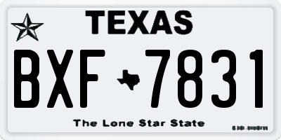 TX license plate BXF7831