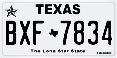 TX license plate BXF7834