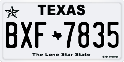 TX license plate BXF7835