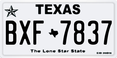 TX license plate BXF7837