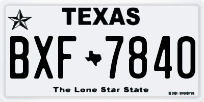 TX license plate BXF7840