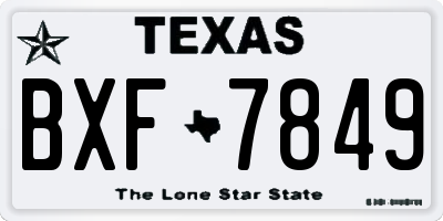 TX license plate BXF7849