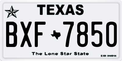 TX license plate BXF7850