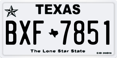 TX license plate BXF7851