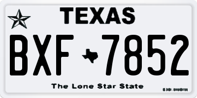 TX license plate BXF7852