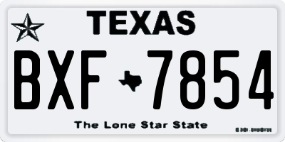 TX license plate BXF7854