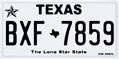 TX license plate BXF7859