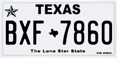 TX license plate BXF7860