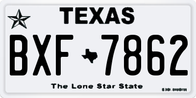 TX license plate BXF7862