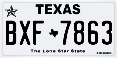 TX license plate BXF7863