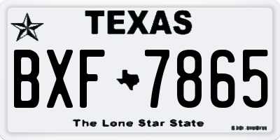 TX license plate BXF7865