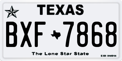 TX license plate BXF7868