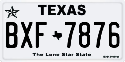 TX license plate BXF7876