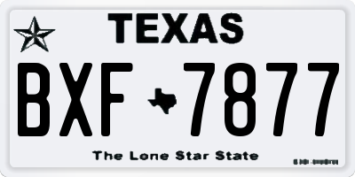 TX license plate BXF7877