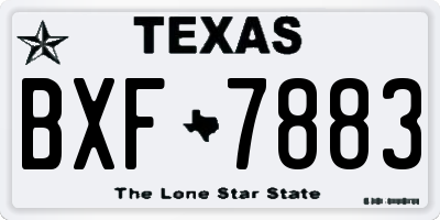 TX license plate BXF7883
