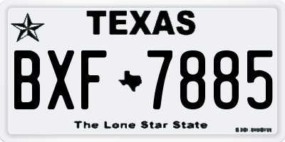 TX license plate BXF7885