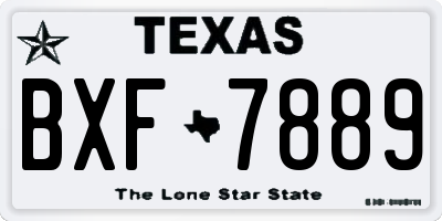TX license plate BXF7889